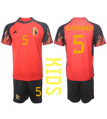 Belgien Jan Vertonghen #5 Hemmakläder Barn VM 2022 Kortärmad (+ Korta byxor)